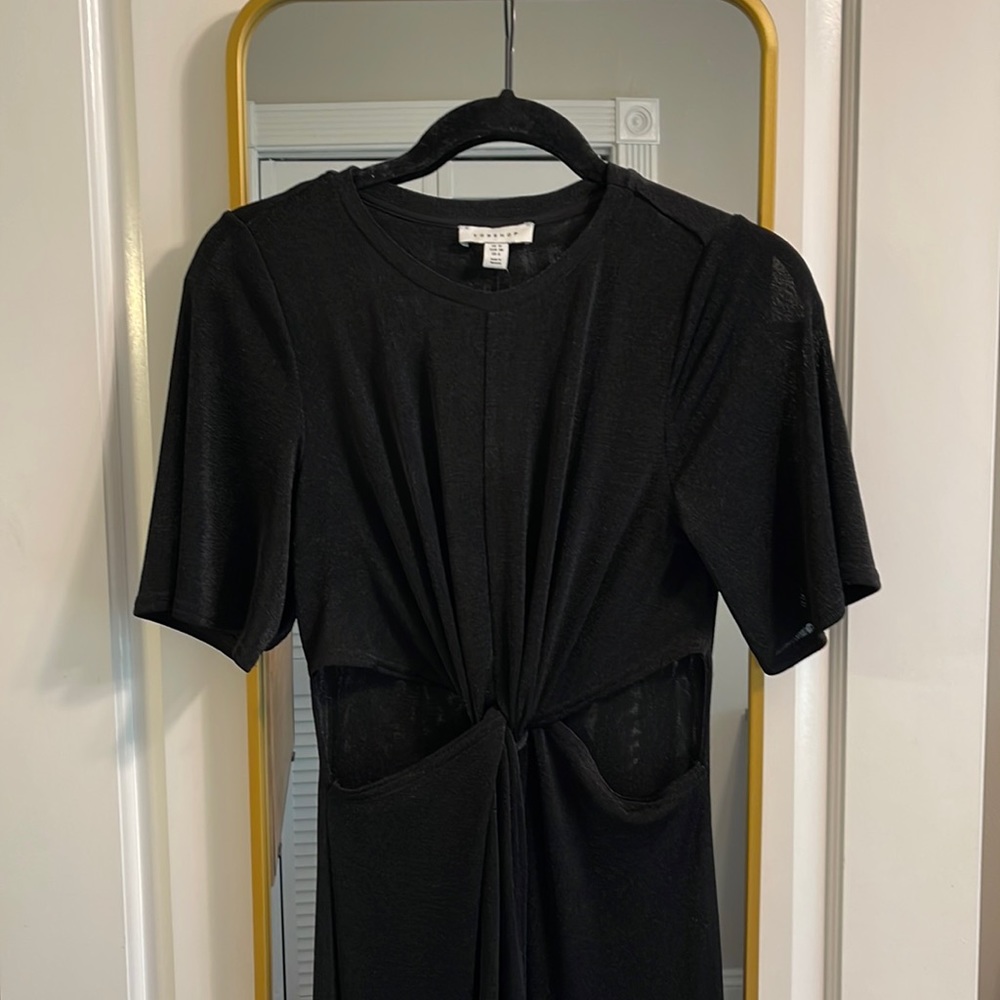 Topshop jersey cutout with a twist dress